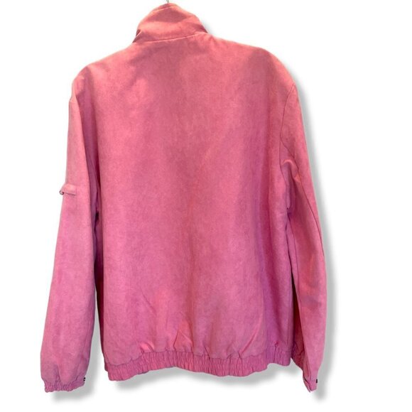 Tres Bien Jacket Women's Size Medium Dusty Rose Pink Suede Polyester Zip Front - Picture 2 of 8
